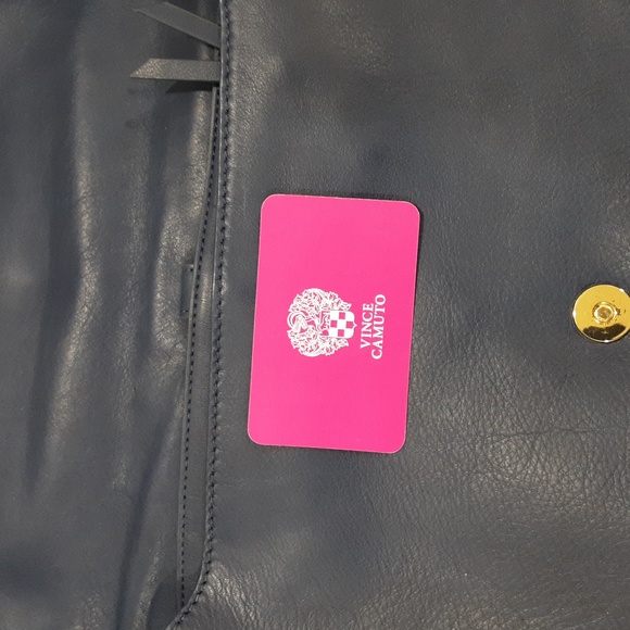 VINCE CAMUTO NAVY BLUE LEATHER CLUTCH PURSE AUTHENTIC - Picture 5 of 7